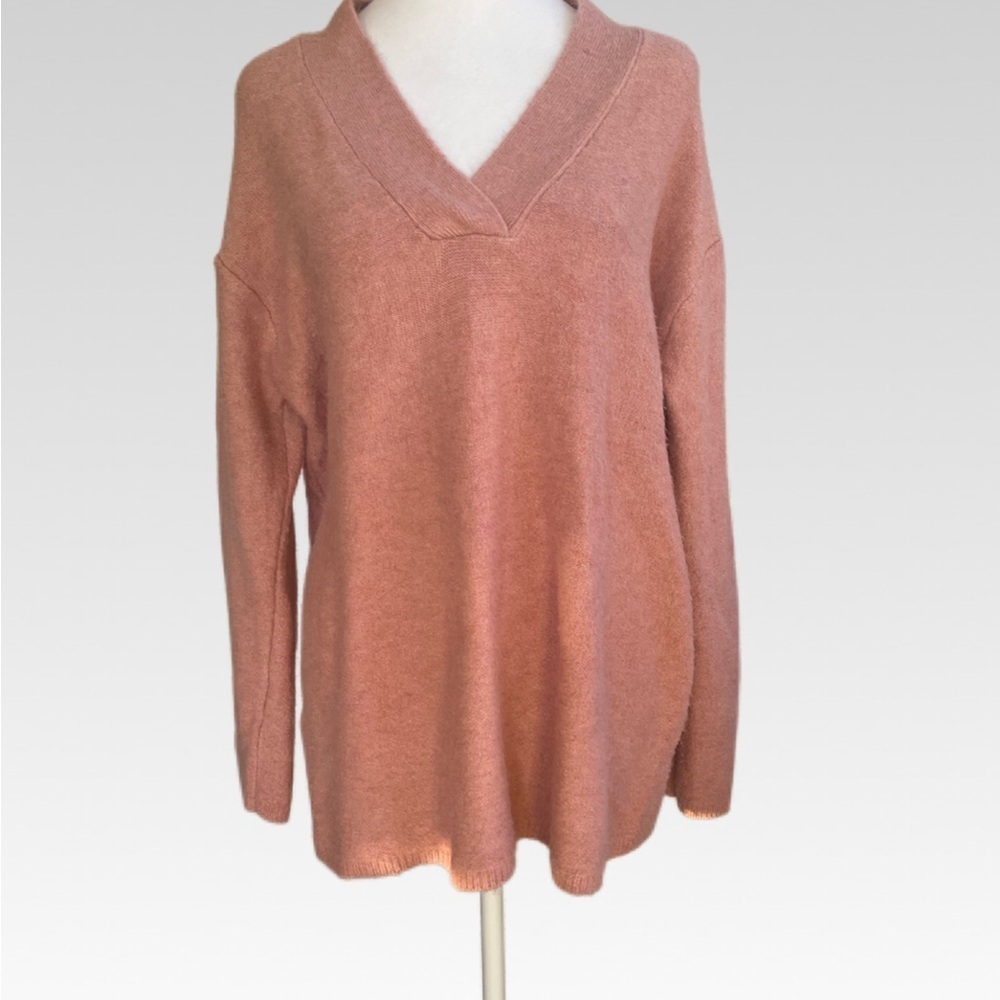 Mango V-Neck Sweater - Soft Pink size S